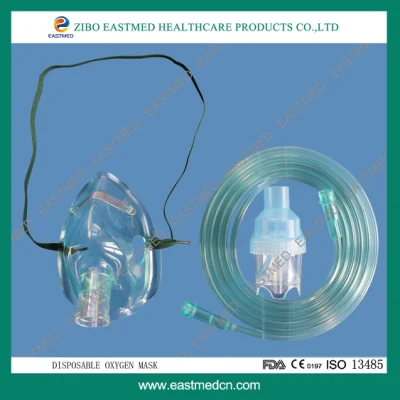 Disposable Medical Nebulizer Surgical Hospital PVC CE FDA Tube Face Oxygen Mask for Infant Children and Adults Approved CPR