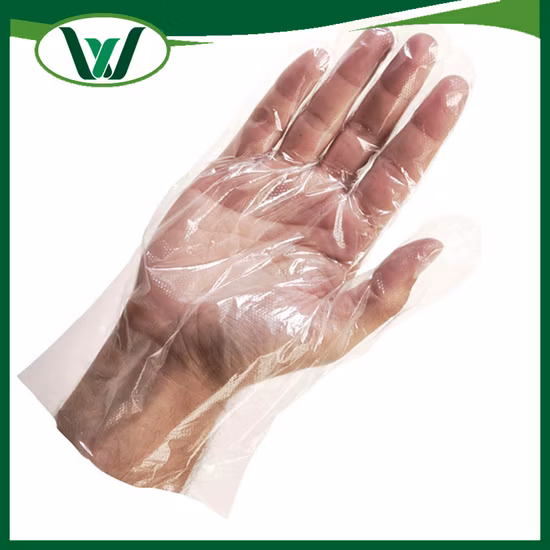 Plastic PE Gloves Disposable Individual Folded Gloves for Hair Dyeing with CE