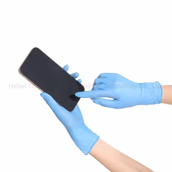 Manufacturer Powder-Free Nitrile Inspection Disposable Gloves for Food Touch